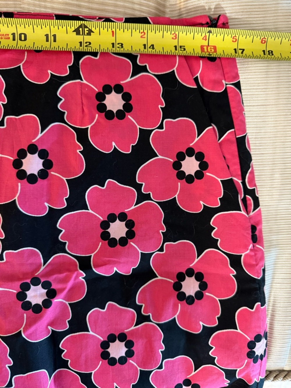 Golftini Black Mini Skirt with Bright Pink Floral Print - Picture 7 of 9